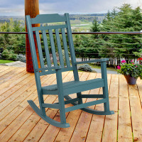 Flash Furniture JJ-C14703-TL-GG Winston All-Weather Poly Resin Rocking Chair in Teal